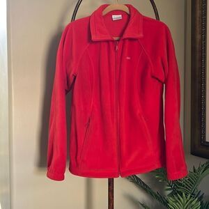 COLUMBIA Red Fleece Jacket L